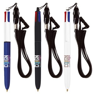 BIC® 4 Colours bille + Lanyard - 3460001101-SP