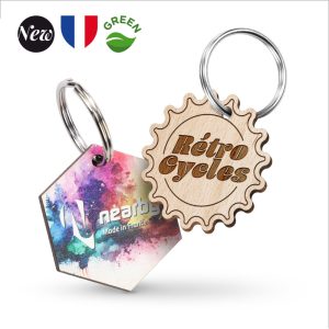 Porte-clés bois 45mm - Réf : BPCBOIS45-SM