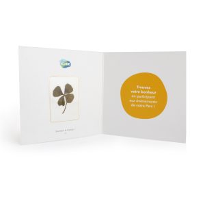 La carte 2 volets trèfle à 4 feuilles  - Ref. IDG27S4