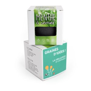 Pot à Graines Cube ARDOISE - Menthe - Ref. IDG75M