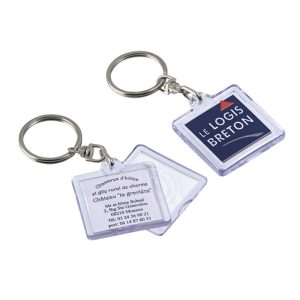 PORTE-CLES TRANSPARENT PORTE-ETIQUETTE - Ref : P31