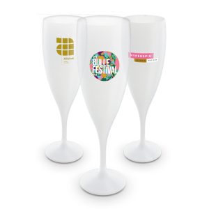 FLUTE A CHAMPAGNE PLASTIQUE REUTILISABLE 14 cl RAS BORD - Ref : PICUP14